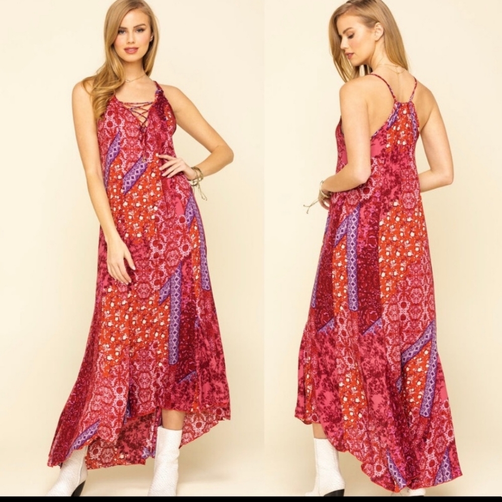 NWT Free People Work of Art maxi slip dress
